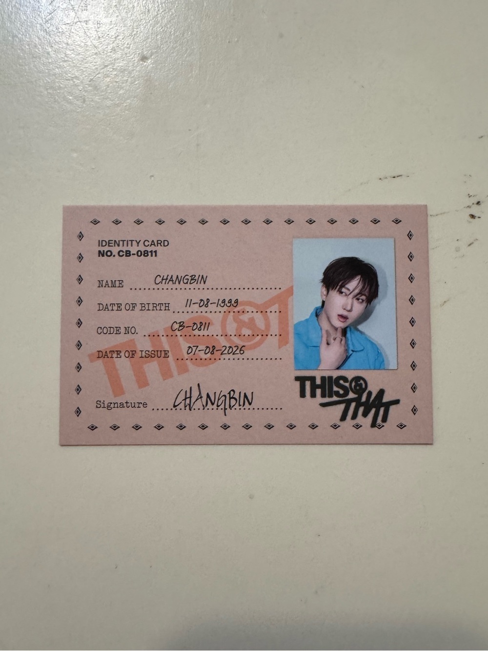 Stray Kids This & That Changbin ID Card Photocard That Version